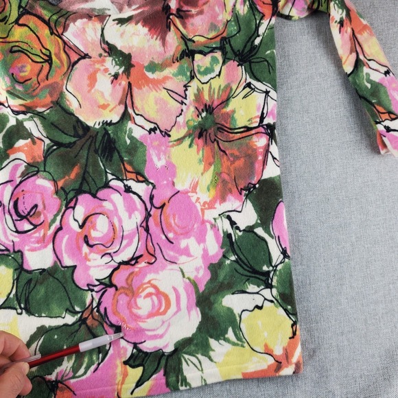 Neiman Marcus Sweater Womens Small Floral Cashmere Scoop Neckline Pullover - Picture 14 of 15